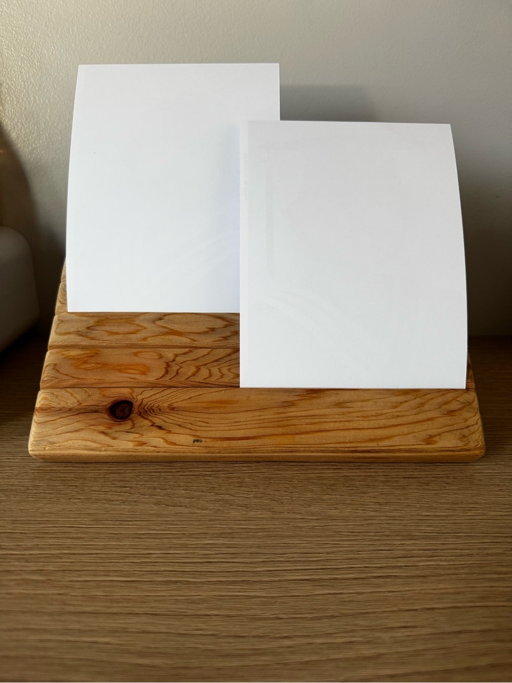 Handcrafted Wooden Display Picture Stand - Natural Wood